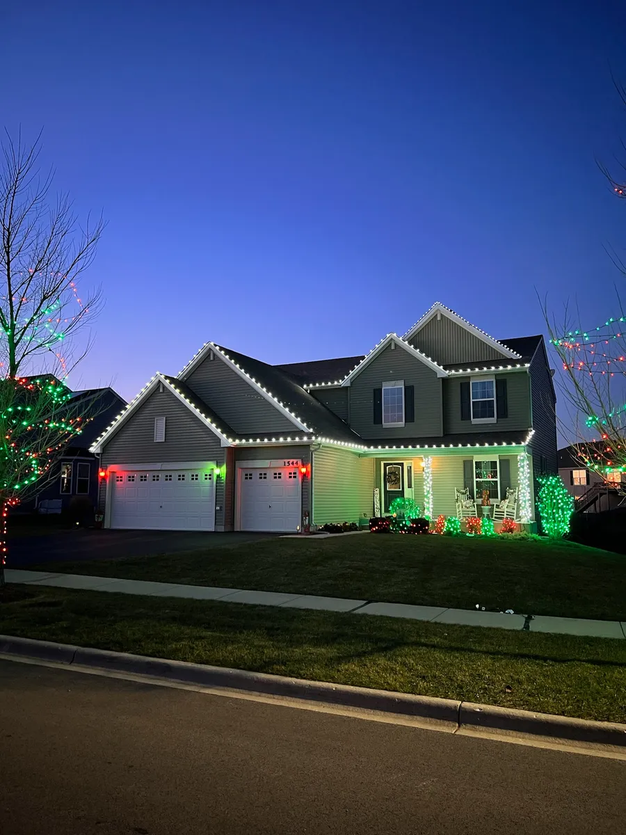 Christmas lights on home